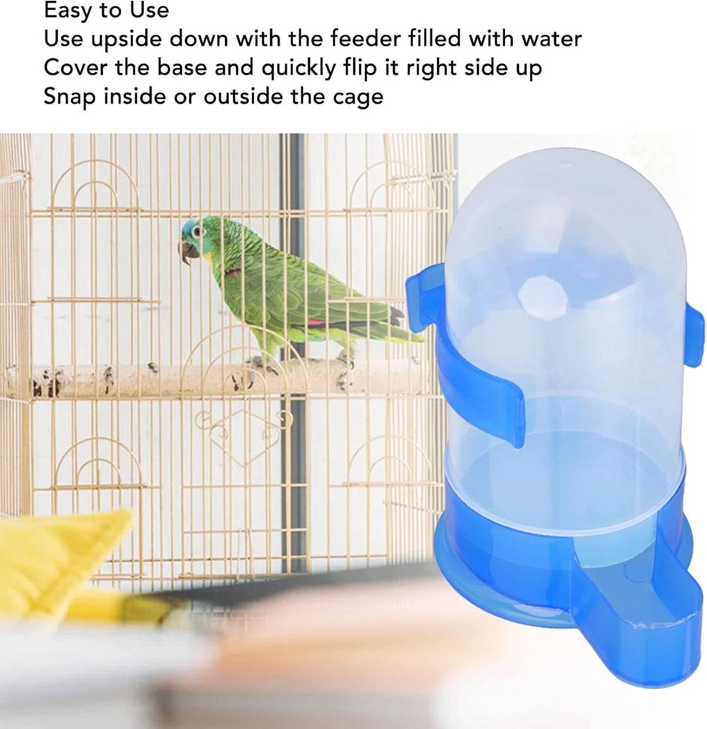Automatic Hanging Bird Cage Waterer 1 Piece - Plastic Drinker for Quail, Tiger Skin Parrot, Lovebird, Canary and Other Birds