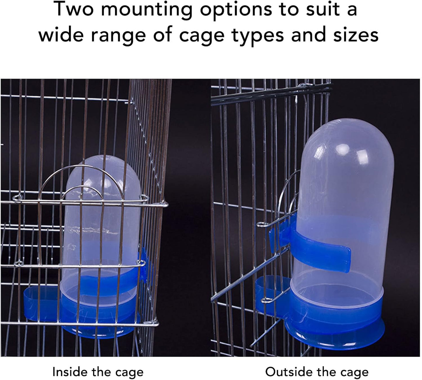 Automatic Hanging Bird Cage Waterer 1 Piece - Plastic Drinker for Quail, Tiger Skin Parrot, Lovebird, Canary and Other Birds