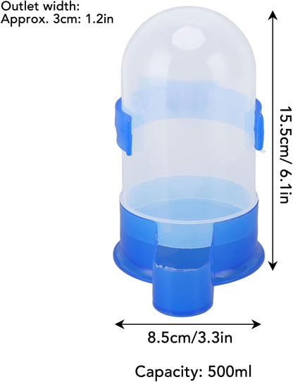 Automatic Hanging Bird Cage Waterer 1 Piece - Plastic Drinker for Quail, Tiger Skin Parrot, Lovebird, Canary and Other Birds