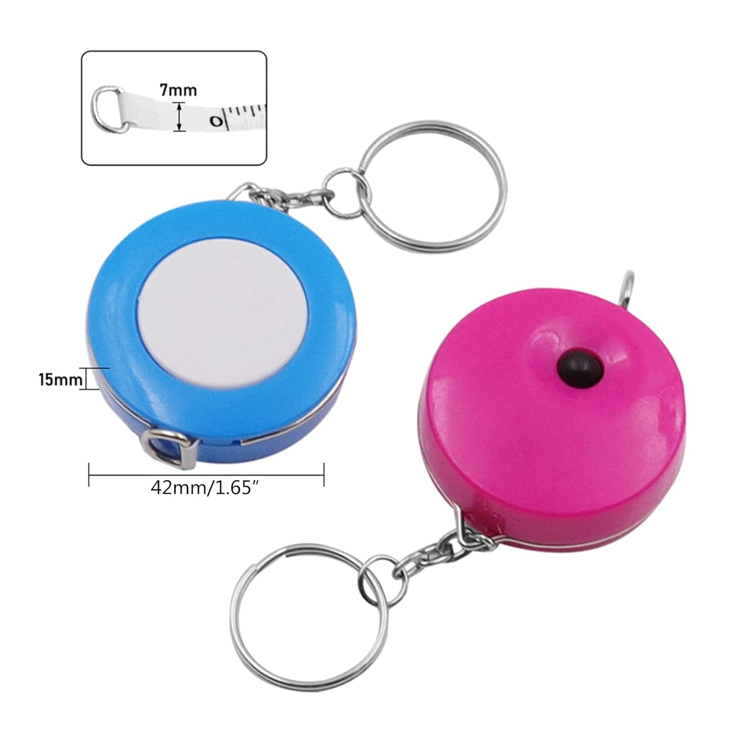 4 Pack Double-Sided Measuring Tape 60 Inch 1.5m Retractable Soft Portable with Keychain for Tailors and Seamstresses