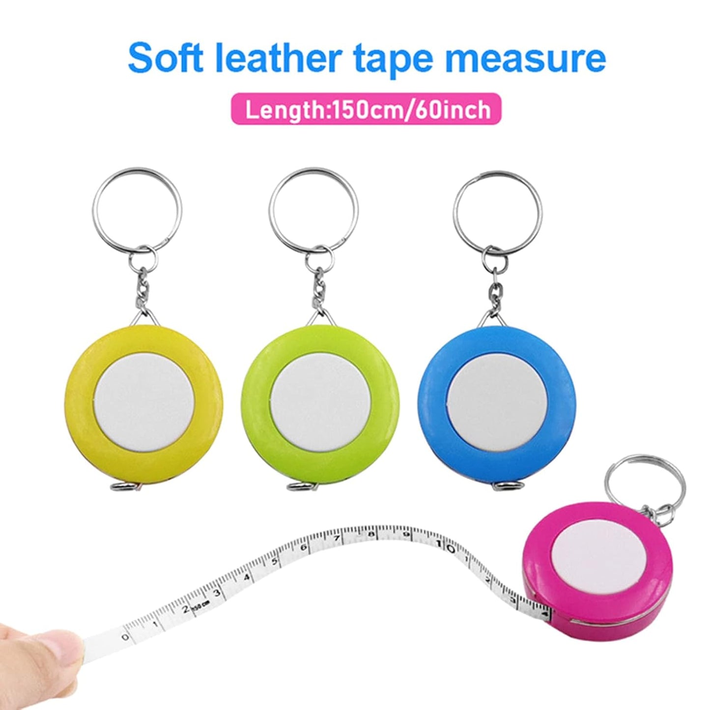 4 Pack Double-Sided Measuring Tape 60 Inch 1.5m Retractable Soft Portable with Keychain for Tailors and Seamstresses