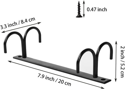 Under Cabinet Industrial Mug Holder - Space-Saving Hanging Rack for Mugs, Cups & Kitchen Accessories - 4 Hooks - 2 Pack