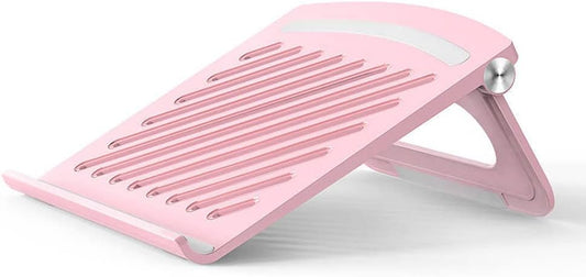 Adjustable Laptop Stand 24x24x4cm Multi-Use Tablet Holder Portable Ergonomic Desk Stand Pink