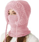 Women's 3-in-1 Beanie with Neck Protection One Size Pink