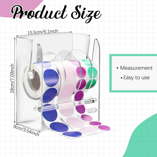 Adjustable Label Dispenser with 4 Rolls Transparent Design