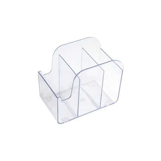 Multifunctional Transparent Desk Organizer with 3 Compartments - Pen Holder and Stationery Storage for Office Supplies