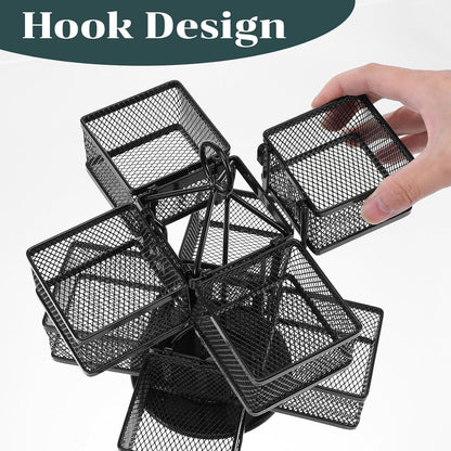 Rotating Tea Bag Organizer for 96 Sachets - Black Metal Revolving Tea Storage Holder - Luxury Kitchen & Office Gift