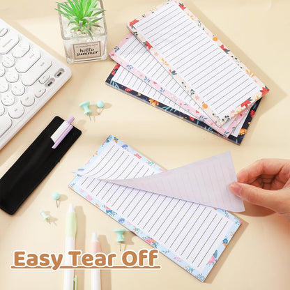 Magnetic Notepads with Pen Holder - 200 Sheets - 4 Pack for Refrigerator - Ideal for Grocery Lists & To-Do Lists