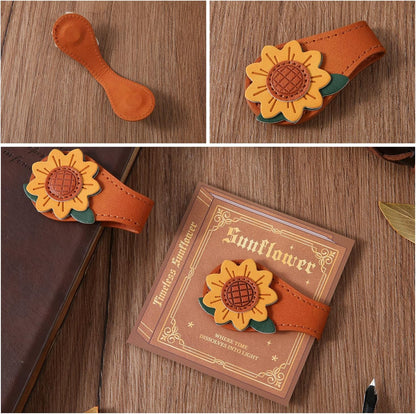Set of 4 Magnetic Bookmarks - Leather & Vintage Design - Perfect Gift for Book Lovers & Readers