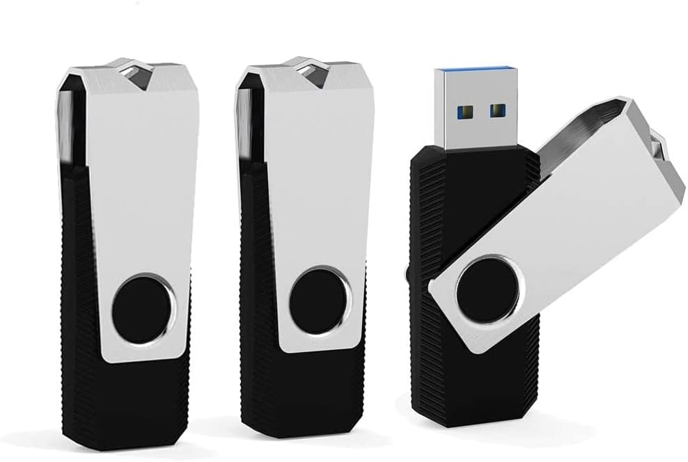 16GB 3 Pack USB Flash Drive 16GB USB Stick Bulk USB Drive 2.0 USB Key USB Thumb Drive Flash Drives 16gb Memory Stick for Computer (Black,3 pcs)