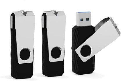 16GB 3 Pack USB Flash Drive 16GB USB Stick Bulk USB Drive 2.0 USB Key USB Thumb Drive Flash Drives 16gb Memory Stick for Computer (Black,3 pcs)