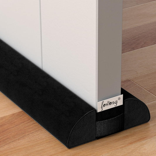 Under Door Draft Stopper 30" to 36" Adjustable Draft Stopper for Bottom of Door, Soundproofing Noise Blocker Seal Gap up to 1.7", Easy to Install, Black