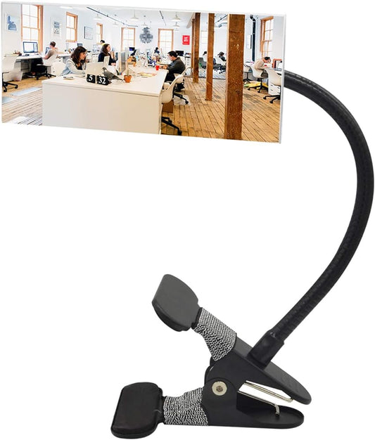 Clip On Security Mirror, Convex Cubicle Mirror for Personal Safety and Security Desk Rear View Monitors or Anywhere (6.69" x 2.95", Rectangle)