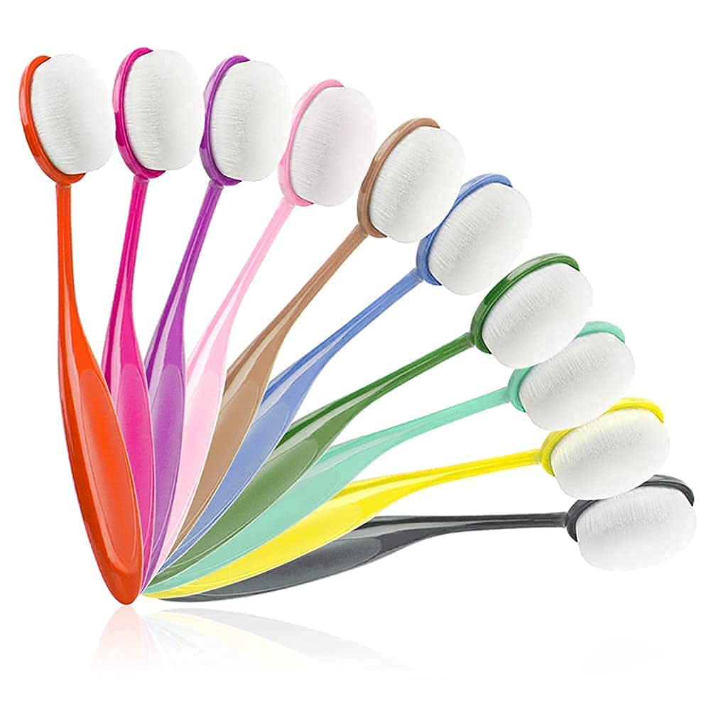 Ink Blending Brushes,Ink Blending Tool -10pcs brush head width 0.86 inch oval brush and 6 pcs brush head width 2.04 inch flat top mixed ink brush for Card Making