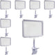 7 Pack White Acrylic Sign Holder with Clamp, 7x9 Inch Double Head Display Clips with Rotating Base and Sign Clip for Clothing, Retail, Boutique Display