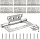 6 Pack Silver Non Mortise Door Hinges, 4"x3" Stainless Steel Bifold Door Hinges Thicken Heavy Duty Interior Gate Hinges with Mounting Screws