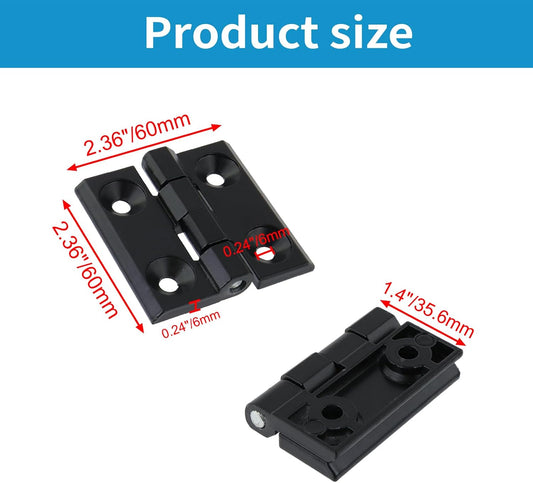Black Butt Hinge Zinc Alloy Door Hinge Heavy Duty Boat Hatch Hinges Residential Bed Room Hinge for Doors Hardware 2.36" x 2.36" -4pcs
