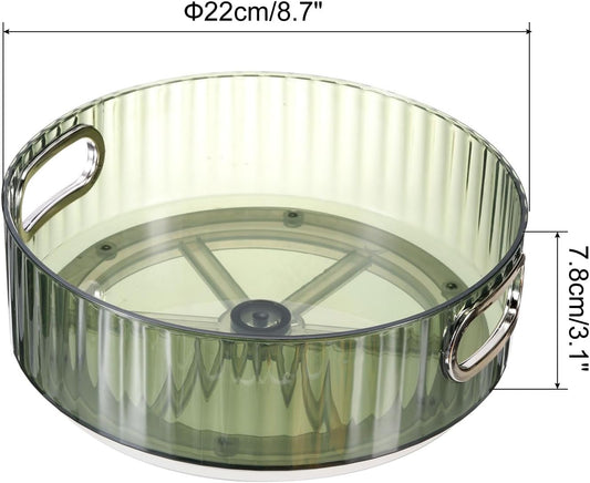 Lazy Susan Organizer, 8.7" Lazy Susan Turntable Organizer with Handle for Kitchen, Home, Office, Closet, Classroom, Laundry Room Organization, Green