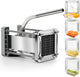 French Fry Cutter,  Professional Stainless Steel Potato Cutter with 1/2", 1/4", 3/8" & Wedge Blades for Potatoes, Carrots, Apples