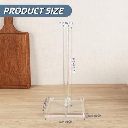 Transparent Acrylic Paper Towel Stand Holder, Freestanding Tabletop Roll Paper Tower Holder, Countertop Paper Towel Dispenser for Kitchen, Bathroom, Coffee Table