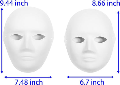 (30+16PCS) Paper Mache Masks & Cat Mask White Blank for Party, Cosplay, Artistic Projects, Theater, Halloween, Masquerade Parties, Classroom Art