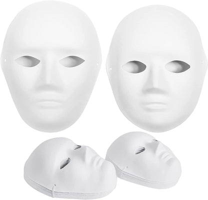 (30+16PCS) Paper Mache Masks & Cat Mask White Blank for Party, Cosplay, Artistic Projects, Theater, Halloween, Masquerade Parties, Classroom Art