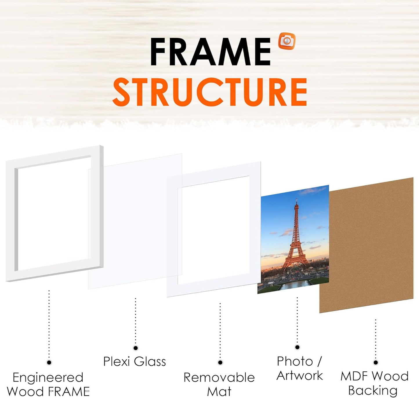White 8x10 Picture Frame&8.5x11 Diploma Frame, Black Picture Frame With Clear Plexiglass, 2 Pack Certificate for Wall Display, Document Frame, High School Diploma