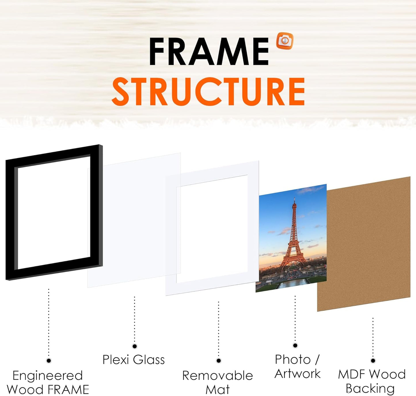 8x10 Picture Frame Set of 2 & 8.5x11 Picture Frame Bulk-6 Pack