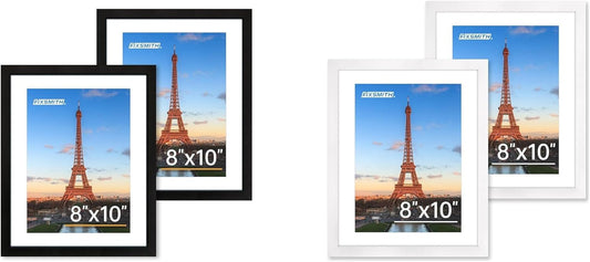 8x10 Picture Frame Set of 2 & White 8x10 Picture Frame Set of 2