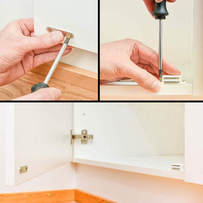 Cabinet Magnetic Latch - 12 Pack Brown Cabinet Door Magnets Catch for Closure Cupboards Drawers Kitchen Bathroom and Shutters