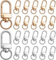 20Pcs 1.26 x 0.39 Inch Swivel Snap Key Chain Clip Hook Small Metal Lobster Claw Clasp Mini Swivel Lanyards Snap Hooks for Bag Key Chains Connector Jewelry Making DIY Crafts Hardware Silver Finish