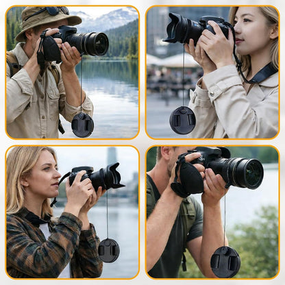 5PCS Camera Lens Cap Tether, Universal Lens Cap Leash & Keeper/Elastic String Holder Compatible with DSLR Lenses, Lens Cap Security Strap Fits All SLR Mirrorless Camera Lenses Cap