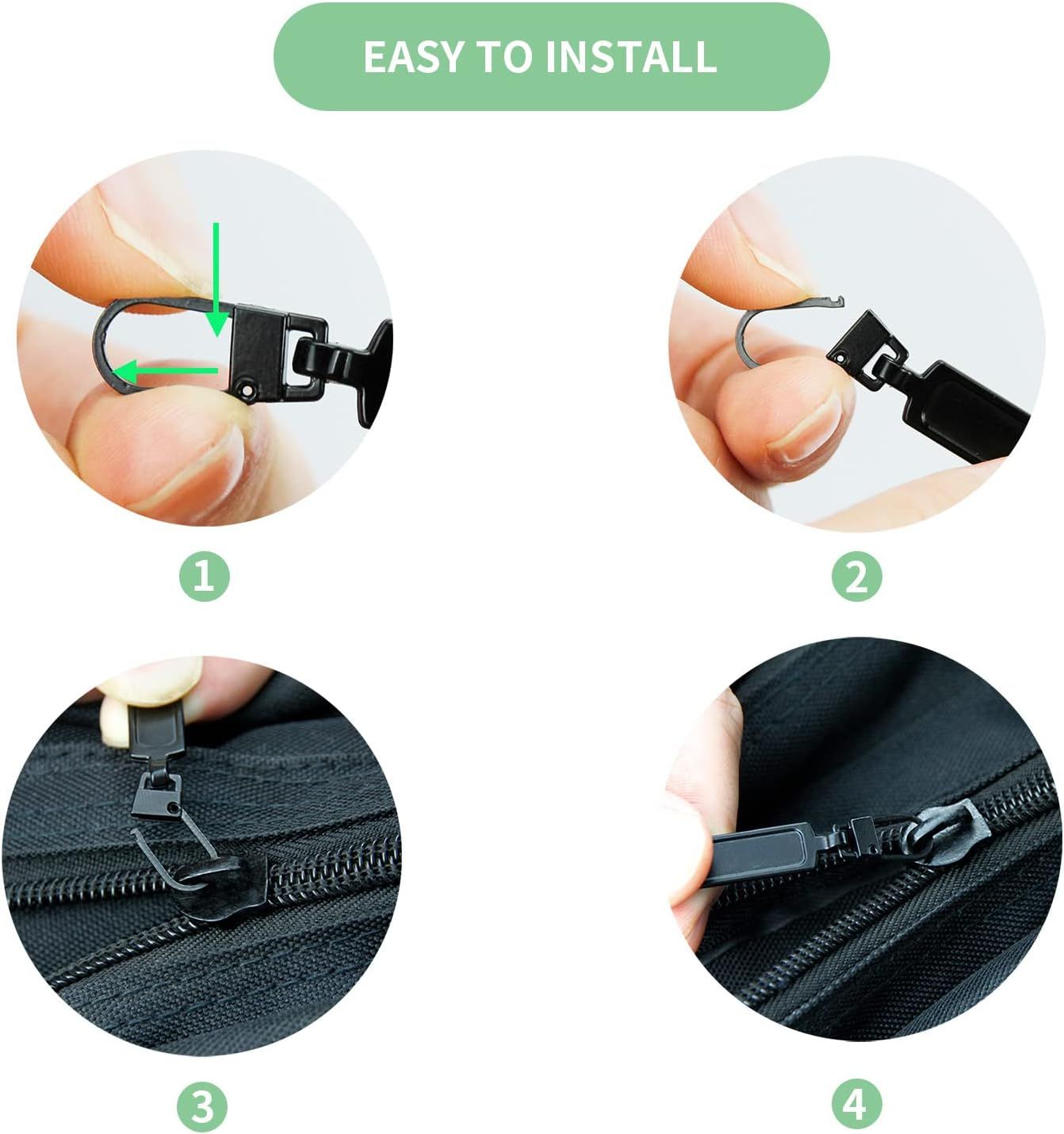 Metal Zipper Pull Replacement for Small Holes, Detachable, Repair for Jacket, Bag Boots, Purse, Coat, Pants (5 Pcs Silver)