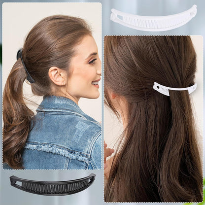 9 Pcs Banana Clips,Banana Hair Clips Ponytail Hair Holder for Long Thick and Curly Hair Women Girls(Brown,Black,White)