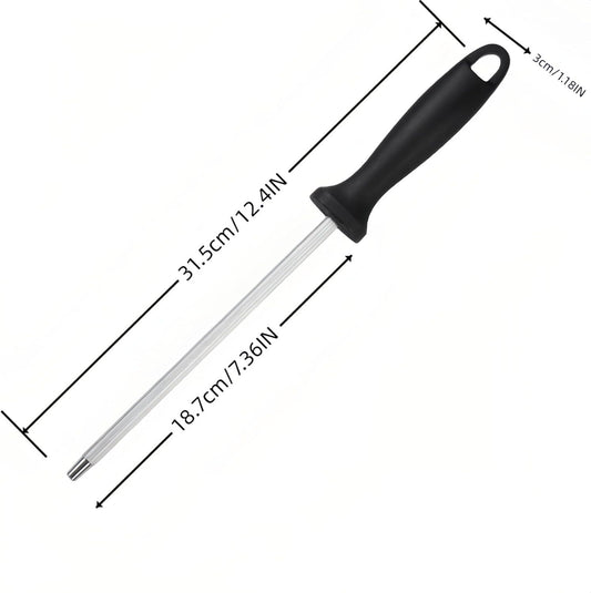 13" Professional Knife Sharpening Steel Rod - High Carbon Magnetic Honing Rod for Kitchen Chef Knives, Ergonomic Non-Slip Grip with Durable Serrations & Hanging Hole - Multi-Purpose for Home (13IN)