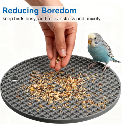 2 PCS Bird Foraging Toys, Soft Bird Slow Feeder Mats, Silicone Bird Foraging Mat, Interactive Foraging Birds Toys for Parakeet, Cockatiel, African Grey, Conure, Budgies