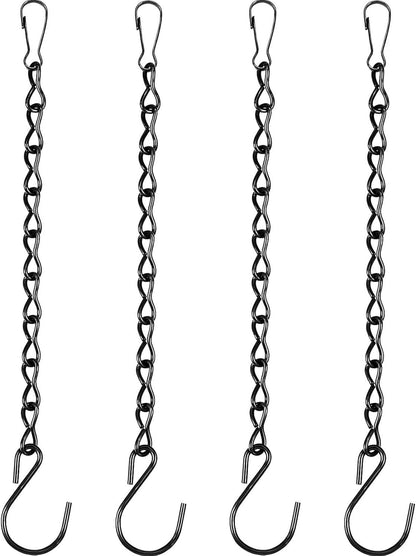 Black 4 Pack Hanging Chain for Bird Feeders, Planters, Lanterns, Wind Chimes, Decorative Ornaments and Birdbaths Basket Extender Chain Outdoor Indoor (9.5 Inch)