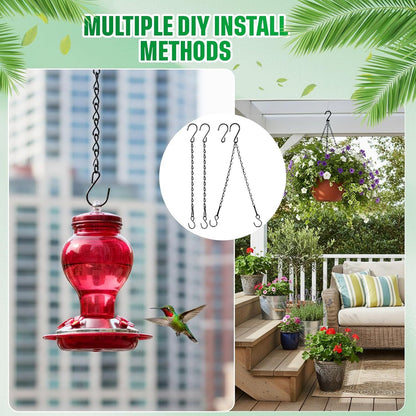 Black 4 Pack Hanging Chain for Bird Feeders, Planters, Lanterns, Wind Chimes, Decorative Ornaments and Birdbaths Basket Extender Chain Outdoor Indoor (9.5 Inch)