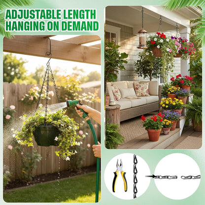 Black 4 Pack Hanging Chain for Bird Feeders, Planters, Lanterns, Wind Chimes, Decorative Ornaments and Birdbaths Basket Extender Chain Outdoor Indoor (9.5 Inch)