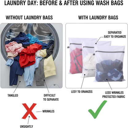 Kimmama Lingerie Bags for Washing Delicates, Garment Bag for Washing Machine, Mesh Laundry Bags for Cleaning Clothes, Tie, Scarf, Socks, Stockings, Shirts, Toys, 3S
