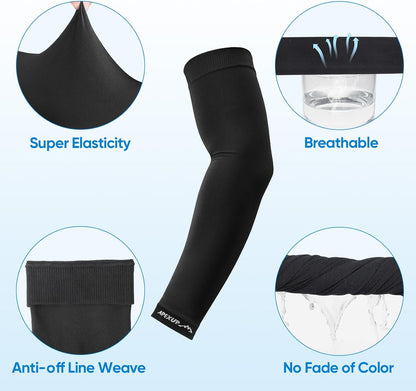 Cooling Arm Sleeves for Men Women, UV Sun Protection UPF 50, Volleyball Arm Sleeves Compression Sleeves for Outdoor