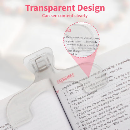 3PCS Clear Transparent Book Clip, Book Page Holder Clips for Books Office, Book Page Holder Bookmark for Home School Supplies, Multifunctional Practical Book Clips