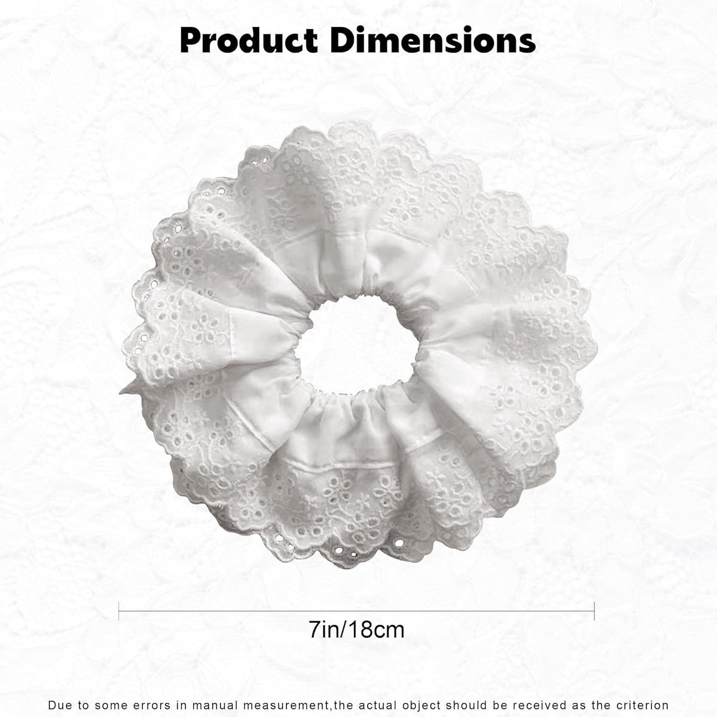 White Scrunchie, Extra Large Lace Scrunchies for Women, 7 Inch Oversized Scrunchie, Satin Big Scrunchies White Hair Ties for Women Girls Thick Thin Hair