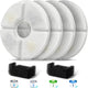 Filters Replacements for Flower Automatic Pet Fountains, Cat Water Fountain Replacement Parts and Dog Water Dispensers Filters for 81oz/2.4L Round Cat Water Fountains (4 Filters+2 Sponges)