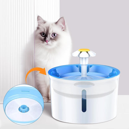 Filters Replacements for Flower Automatic Pet Fountains, Cat Water Fountain Replacement Parts and Dog Water Dispensers Filters for 81oz/2.4L Round Cat Water Fountains (4 Filters+2 Sponges)