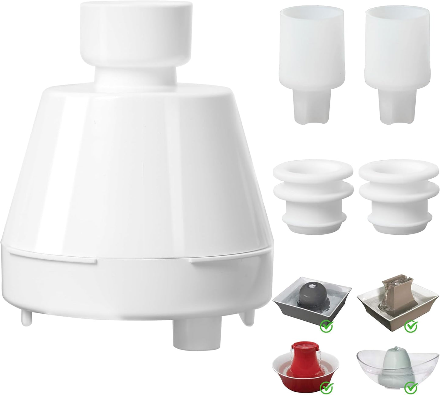 Cat Water Fountain Replacement Filter Housing & Silicone Nozzle Plug Set Pet Water Dispenser, Pet Fountain Parts Accessories (B. 1 Housing+2 Silicone Nozzle Plug)