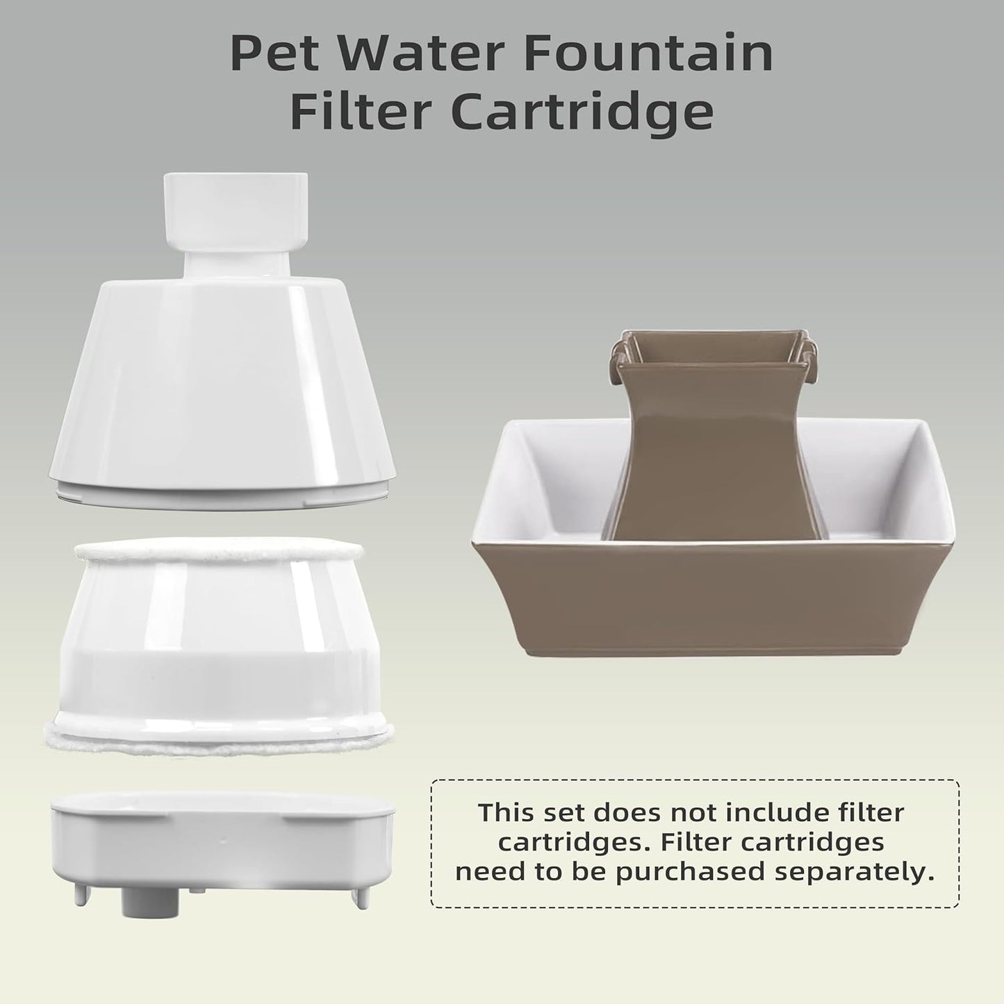 Cat Water Fountain Replacement Filter Housing & Silicone Nozzle Plug Set Pet Water Dispenser, Pet Fountain Parts Accessories (B. 1 Housing+2 Silicone Nozzle Plug)