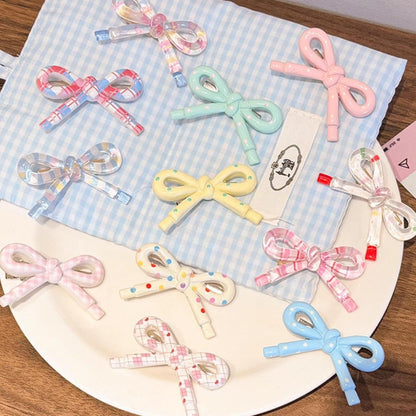 4-8 Pcs Cute Bow Hair Clips for Girl Children Women, 2-Inch Side Bangs Hairpins Fringe Duck Bill Hair Accessories (8 pcs bow A)
