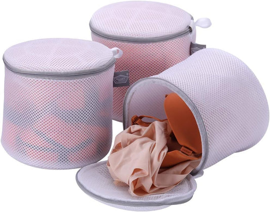 Kimmama Bra Washing Bags for Laundry, Lingerie Bags for Washing Delicates, Bra Laundry Bag for Washing Machine, Sandwish Mesh, 7x7x7"