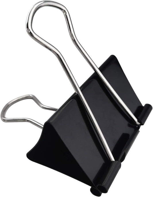 Extra Large Binder Clips 2.4-Inch (12 Pack), Big Paper Clamps for Office Supplies, Black